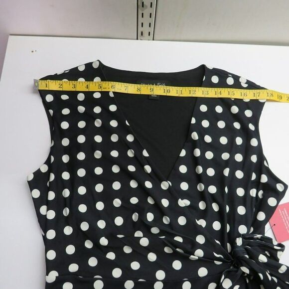 Truth & Fable Sleeveless A Line Dress Women's Size XL Black White Polka Dot - Picture 6 of 12